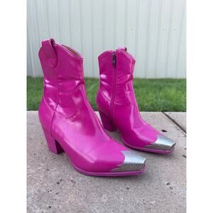 Beast Fashion Dakota Western Ankle Boot Bubblegum Pink 8